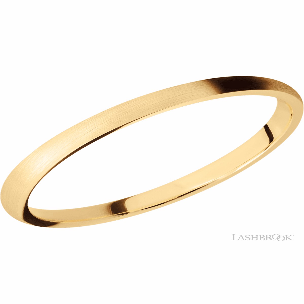 2 mm wide Domed 14K Yellow Gold band.