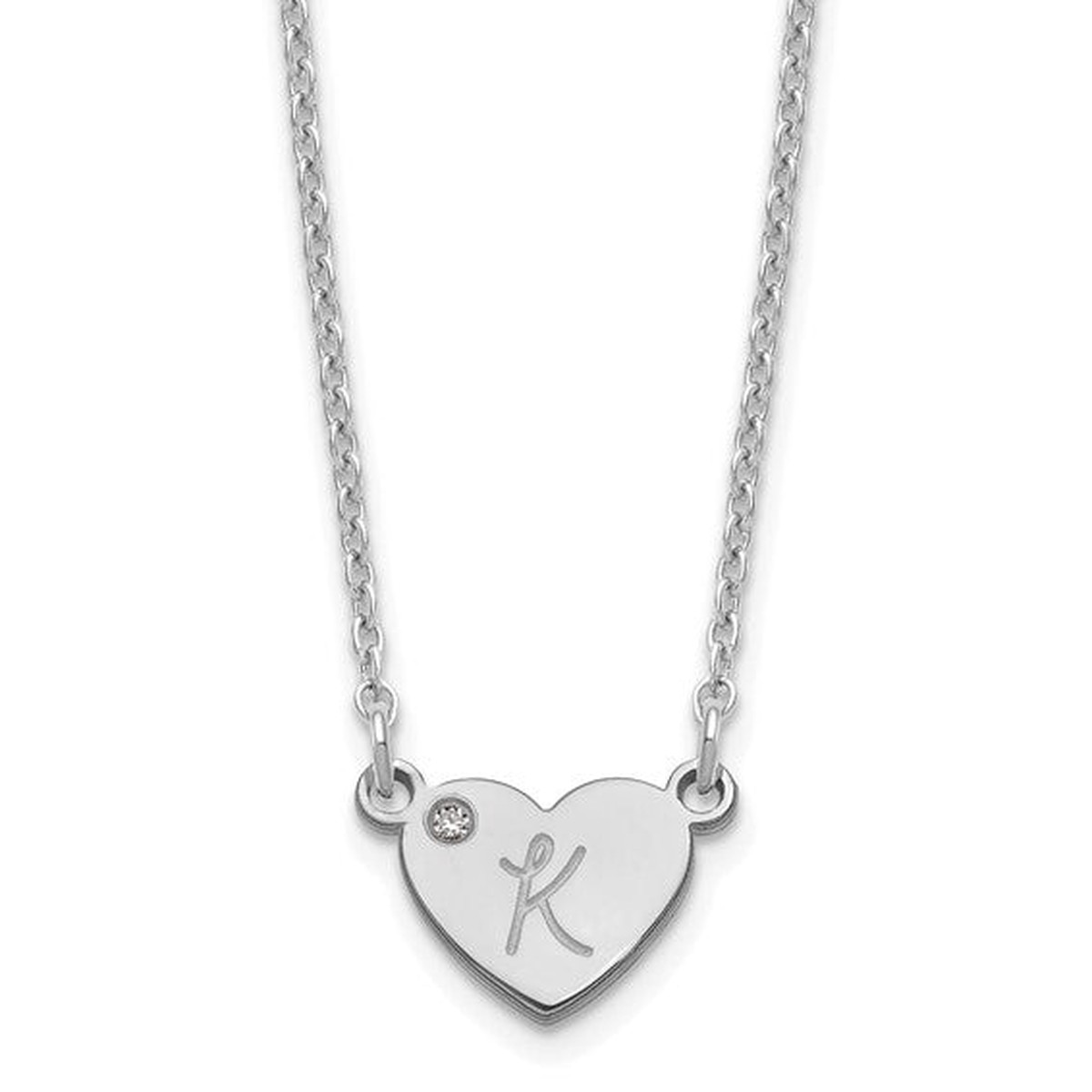Initial Heart with Diamond Necklace