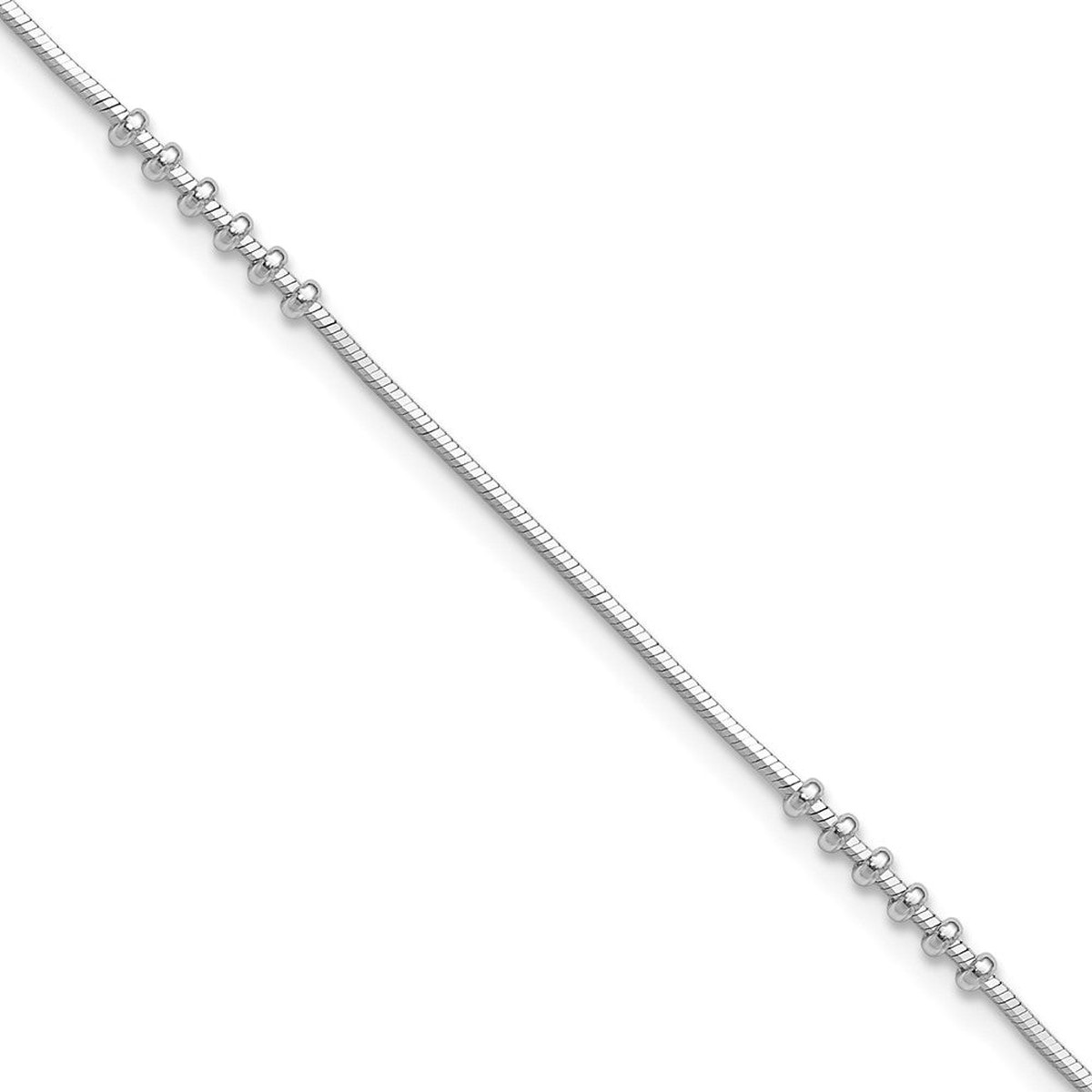 Sterling Silver Rhodium-plated Beaded Plus extender - Total Anklet