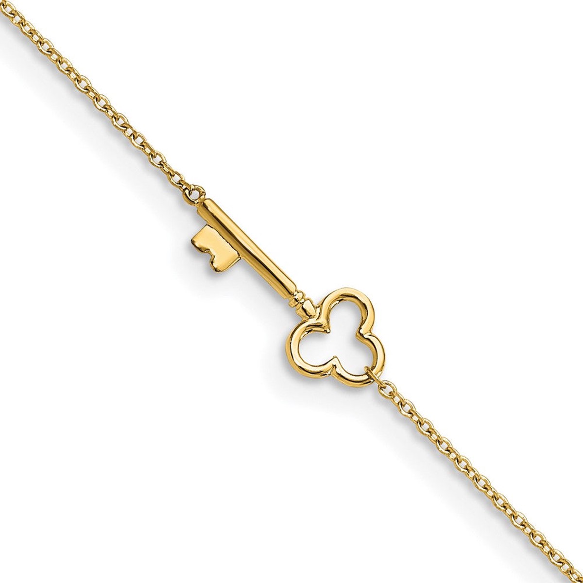 10K Polished Key Plus Extender - Total Anklet