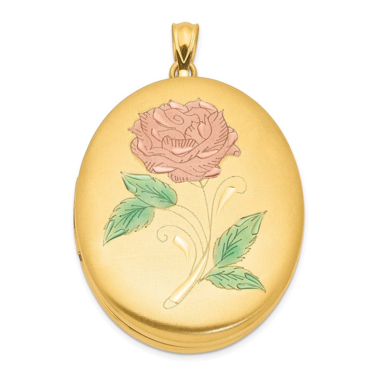 1/20 14K Gold Filled Enameled Flower Oval Locket