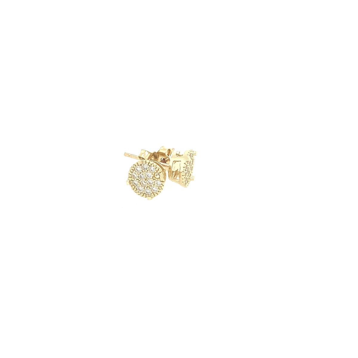 10K CIRCLE STUD WITH CZ