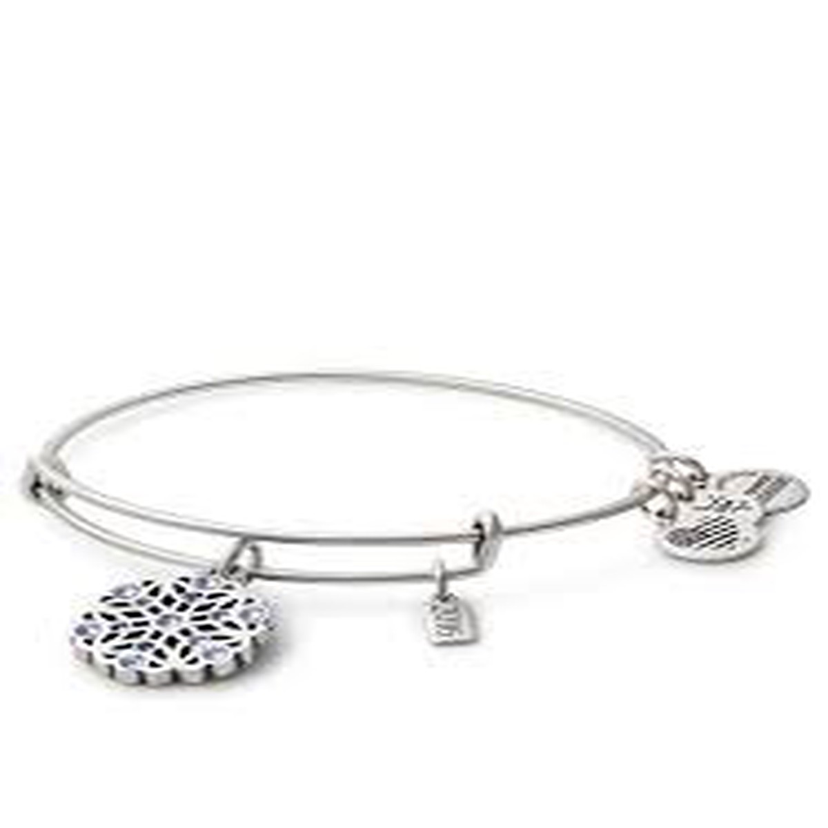BFX 2016 Snowflake Charm Bangle Bracelet (Silver)